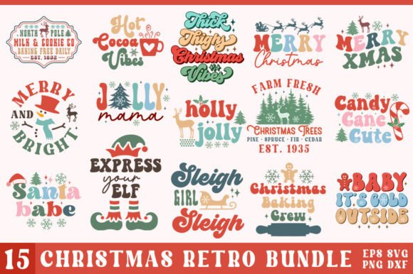 Download Retro Holiday Christmas SVG Bundle - Retro holiday Collection