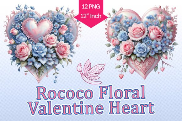 Download Rococo Floral Valentine Heart - Floral Collection