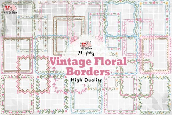 Download Vintage Floral Borders PNG - Premium Resources