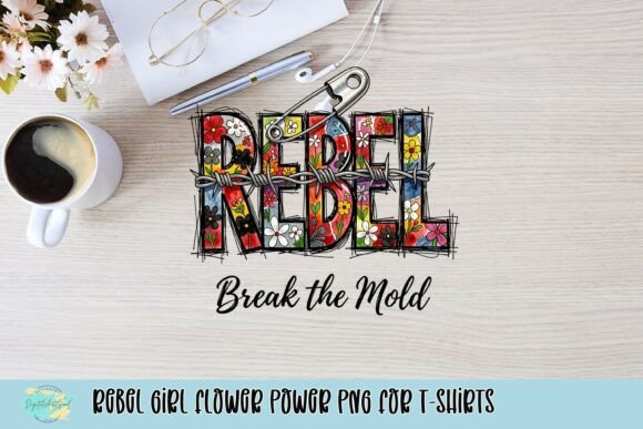 Download Rebel Girl Flower Power PNG for T-Shirts - Flower power Collection