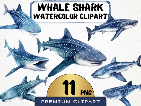 Download Watercolor Whale Shark Clipart - Watercolor whale Collection