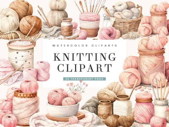 Download Watercolor Knitting Digital Clipart - Digital clipart Collection